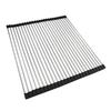 Foldable Dish Drainer Sink Dish Stainless Foldable Kitchen Dish Drainer Mat [Multi-size] Roll-up Drainer, Steel, (Black, 5846 CM)