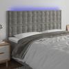 VidaXL LED Headboard Bedroom Furniture Double Bed Accessory Head of Bed Frame Interior Light Grey 3122924