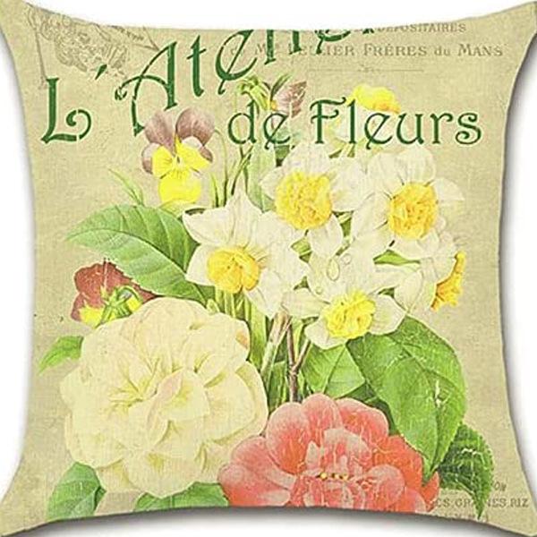 Ретро Растение Цветочный Принт Лен Наволочка Дом Гостиная Диван Автомобильная Подушка