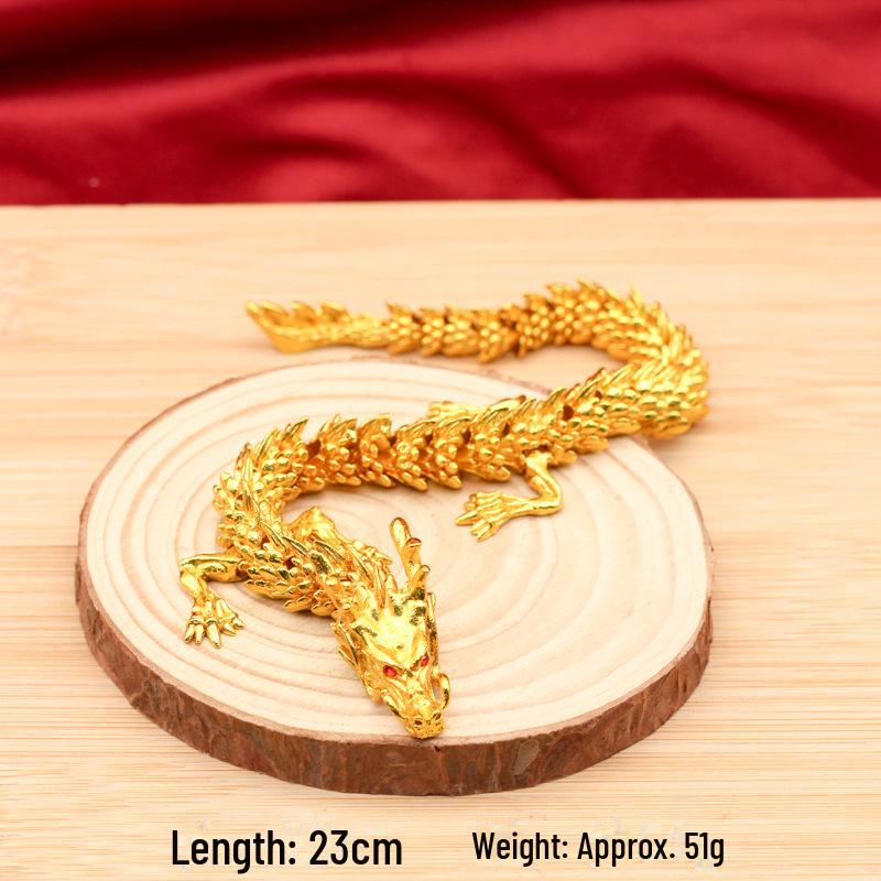 Золотые подвижные украшения в виде дракона - ручные коллекционные предметы и сувениры в виде дракона зодиака