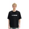 Li-Ning Футболка с коротким рукавом и круглым вырезом с надписью Letter, мужские топы, цвет черный AHSU829-1