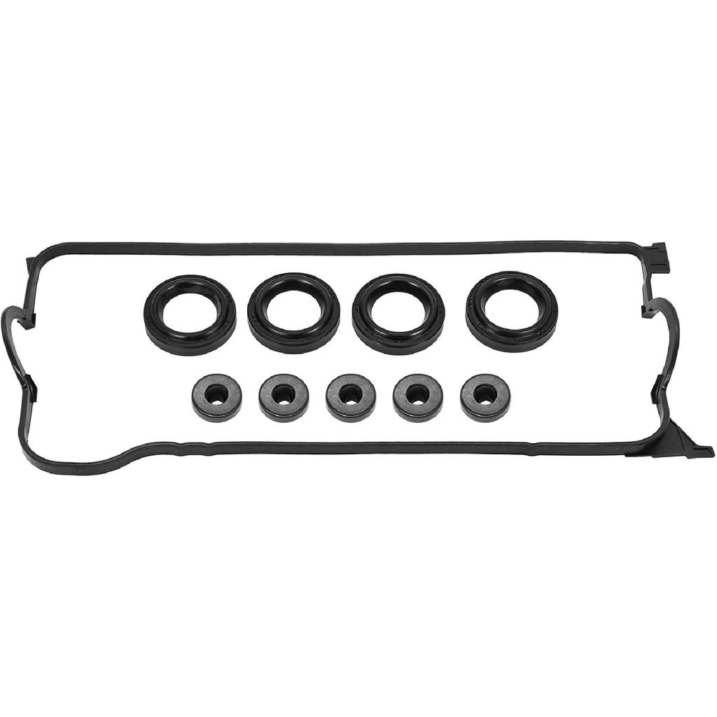 12030-P2A-A01 Valve Cover Gasket Kit Compatible with Civic 1.6L SOHC | Fits 96-00 Civic, 96-97 del Sol 1.6L SOHC D16Y. 10-Piece Premium NBR Rubber