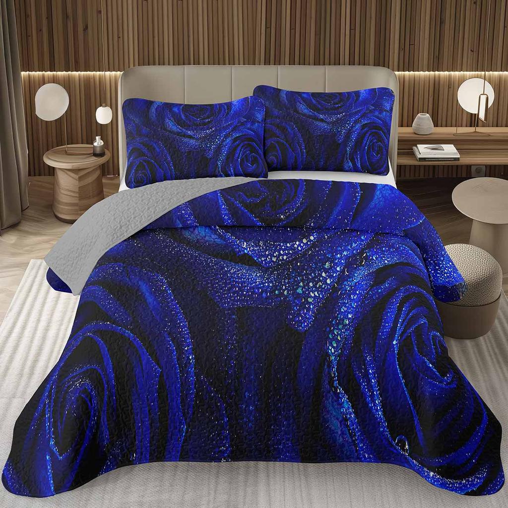 Романтическое покрывало с розами Квин/Кинг/Твин Ботаническое цветочное стеганое покрывало День святого Валентина Комплект стеганого постельного белья для девочек Женщин Декор комнаты