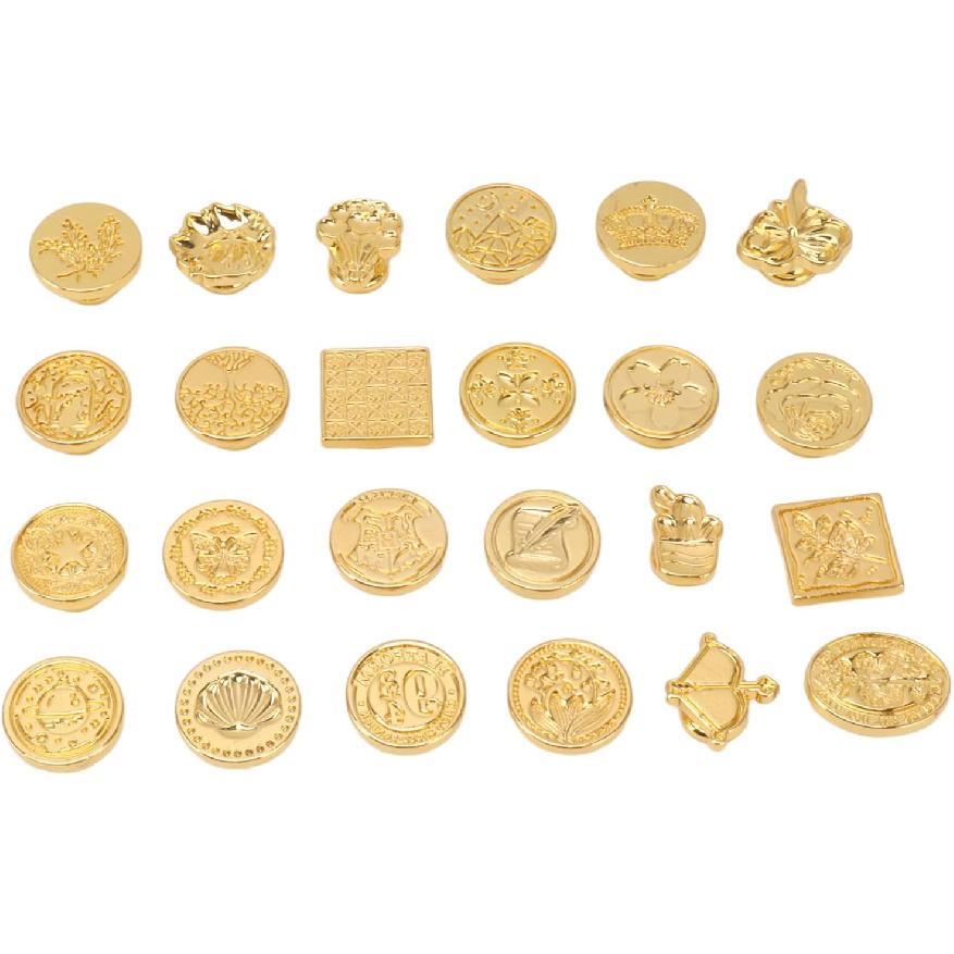 BORDSTRACT Сменная головка для восковой печати, 24 шт. Ретро Антикварные Винтажные Головки для восковых печатей с коробкой для хранения и мешочком для запечатывания конвертов, открыток