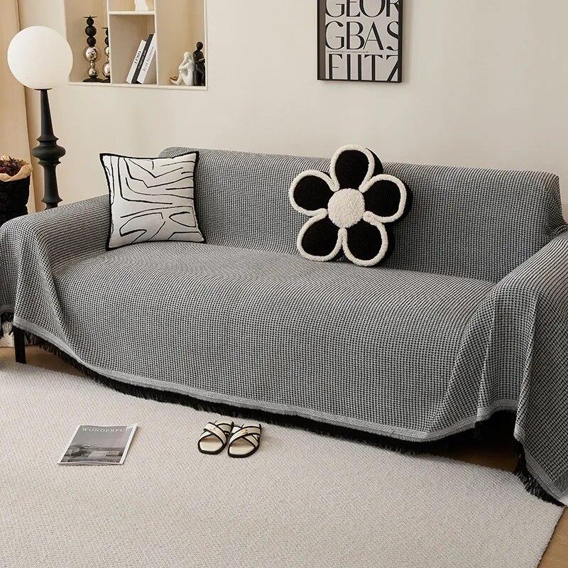 Универсальная салфетка для дивана Four Seasons, тканевое полное покрытие INS, кремовое ветровое одеяло для кемпинга, полное покрытие, чехол для диванной подушки