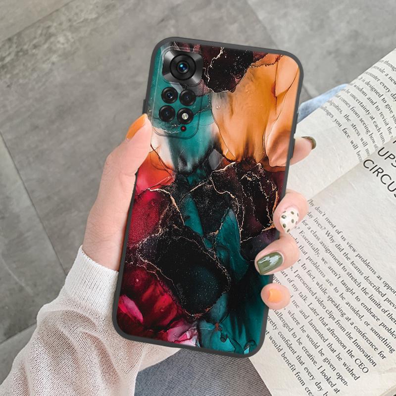 Чехол для телефона с мраморным узором для Redmi Note 11 Pro, Защитный чехол, Розовый силиконовый мягкий чехол для Xiaomi Redmi 13C Note 13 4G