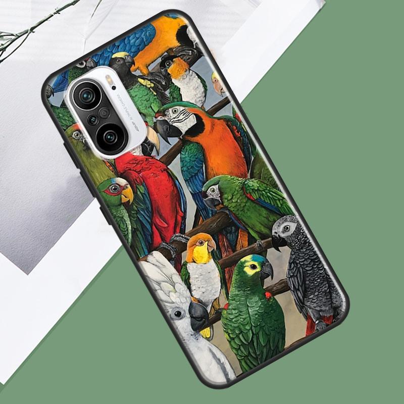 Чехол Animal Parrot Birds для Xiaomi 13 14 15 Ultra 13T 14T 15T Pro 17 Pro Max POCO F7 F5 F6 X5 X6 X7 Pro