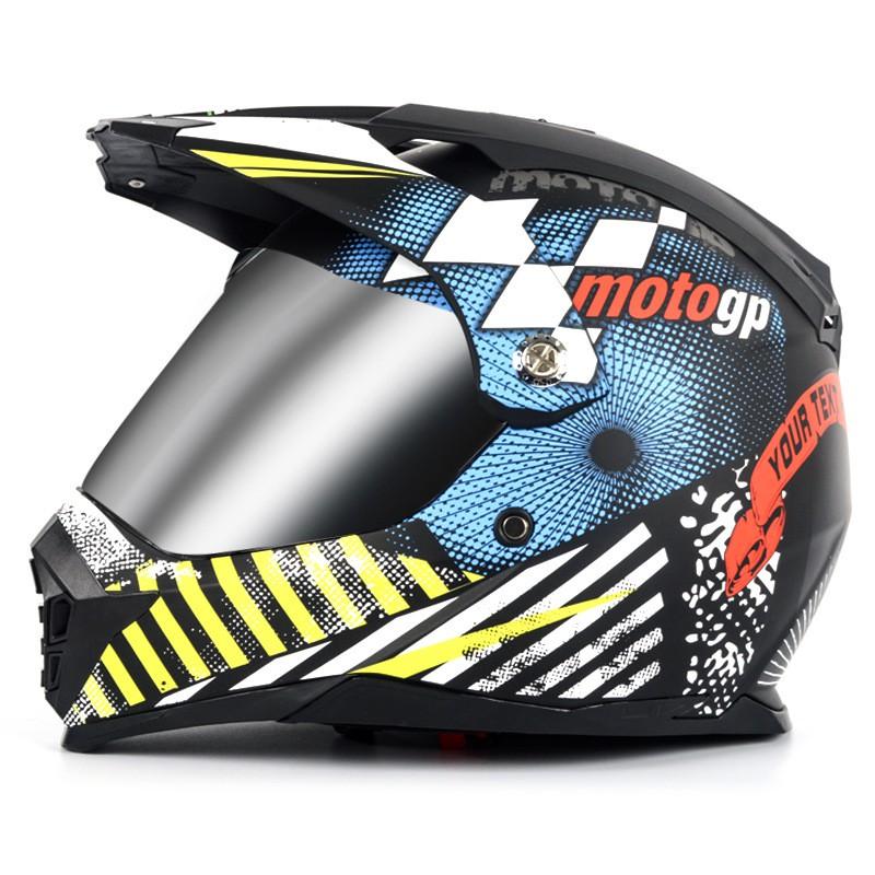 Full Face Motorcycle Helmet Men Women Dual Lens Off-Road Touring ABS Material ECE 22.06 Certified