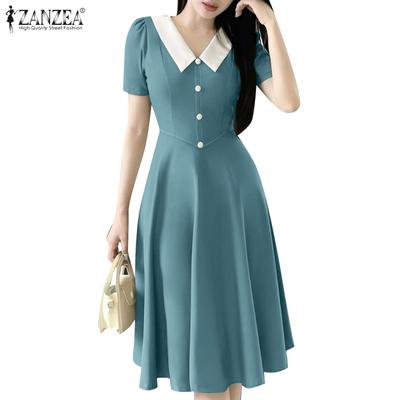 Женское летнее повседневное платье в стиле пэчворк с V-образным вырезом и коротким рукавом