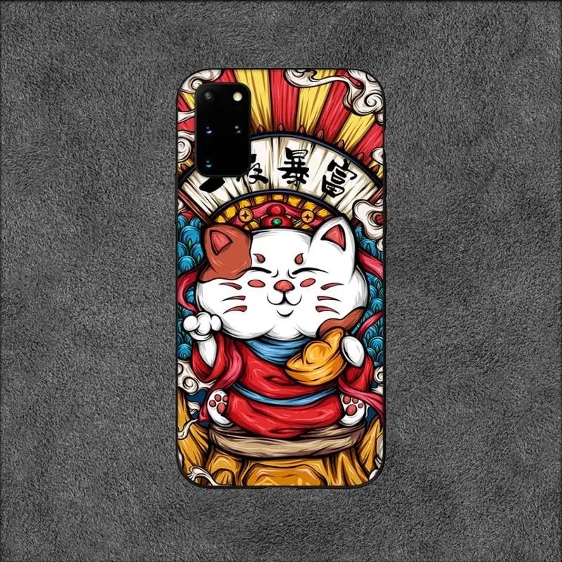 Чехол для телефона Lucky Money Cat с элементами китайского стиля для Samsung Galaxy S10 S20 S21 Note10 20Plus Ultra Shell