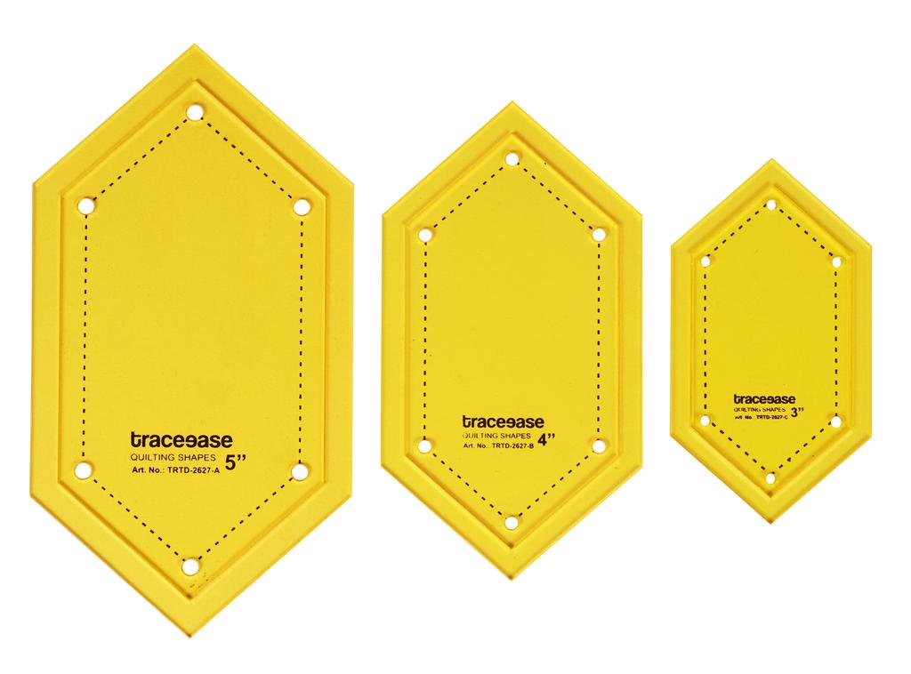 Traceease Набор из 3-х шестиугольных шаблонов для квилтинга, 3"/4"/5" дюймов, DIY Швейные шаблоны для пэчворка и квилтинга-9A