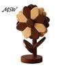Insulated Trays for Hot Pans Sunflower Trivets Dishes, Heat Resistant Beech Wood Pot Holder, Unique Wedding Gifts Kitchen Decorative Tree Stand Table