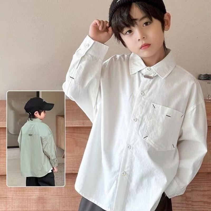 Spring and Autumn New Boys Thin Fashionable Handsome Long Sleeve Shirt