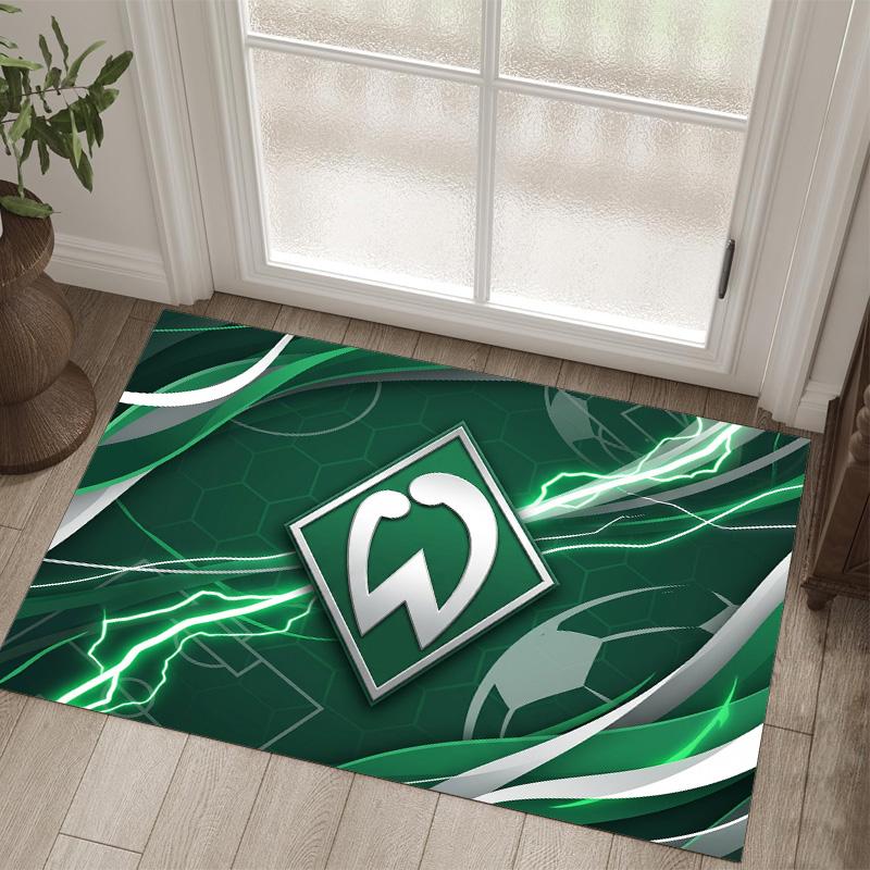 Werder Bremen Football Design Crystal Velvet Carpet Cozy Non?Slip Printed Rug For Bedroom Living Room Entrance