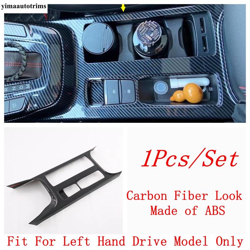 ABS Carbon Fiber Car Center Console Water Cup Holder Decoration Cover Trim Sticker Accessories For Ford Focus MK4 - 2025