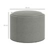 Stool Upholstered Stool, Linen, Hidden Storage, Reversible Lid, 56cm x 56 cm x 42 cm, Gray + Natural