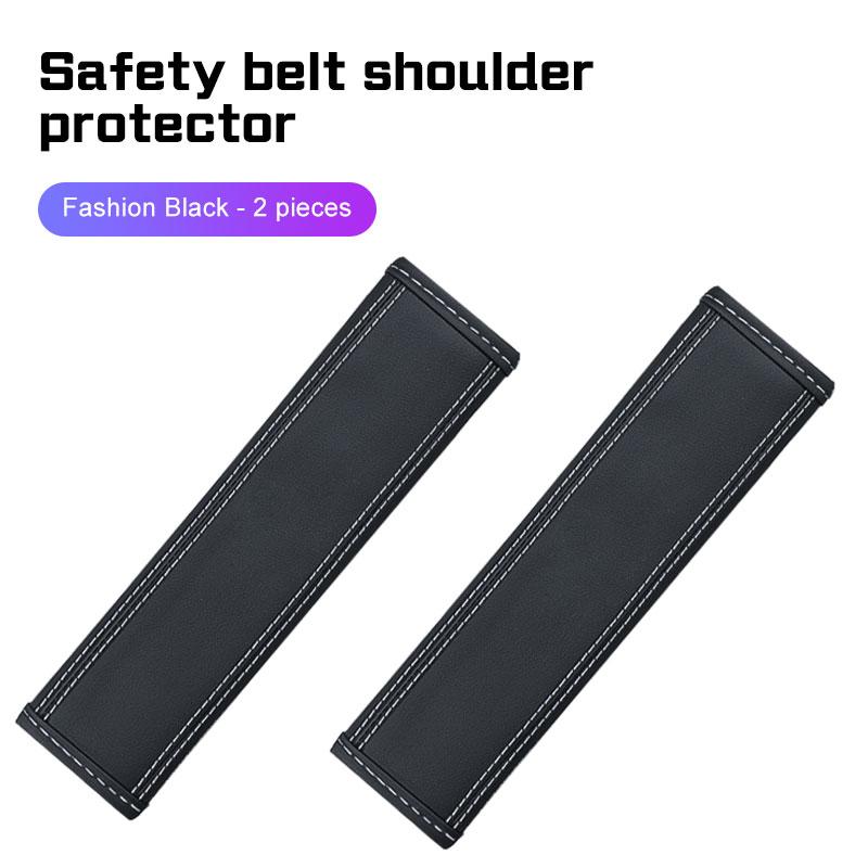 For Toyota GR Sport CHR Fortuner FJ Cruiser Camry Car Accessories 2Pcs Car Seat Belt Nappa Leather Safety Belt Shoulder Covers