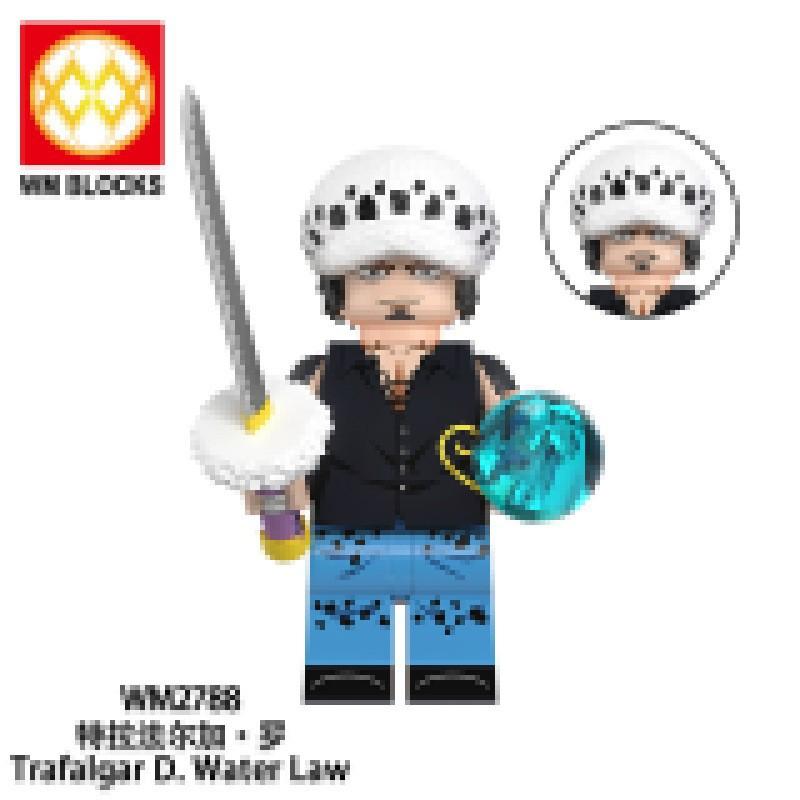 One Piece Franky Hawk Eye Mini Action Figure Building Blocks Set WM6192 Anime Puzzle Toy for Kids Gift
