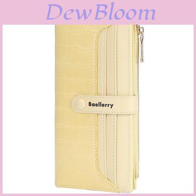 Женский кошелек Baellerry, длинный, из ПУ-кожи, с множеством отделений для карт и молнией, для повседневного использования