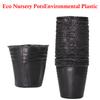 5-100pcs 16 Sizes Disposable Plastic Planting Flower Pot Nutrition Bowl Seedling Cup Black Seedling Box Home Garden Grow Bags