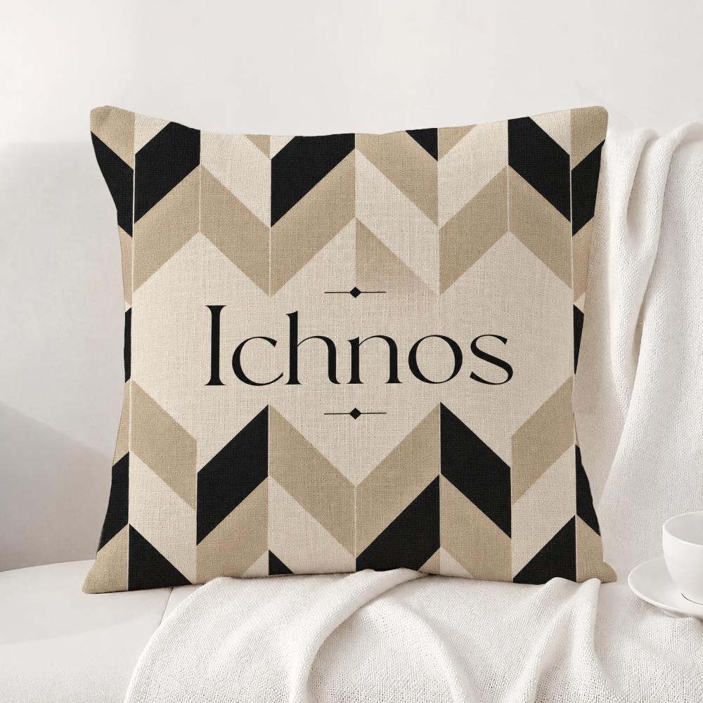 Brand Ichnos Cushion Cover Natural Linen Pillowcase Set AllinOne Decor Cushion Cover for Sofa Bedroom Chair