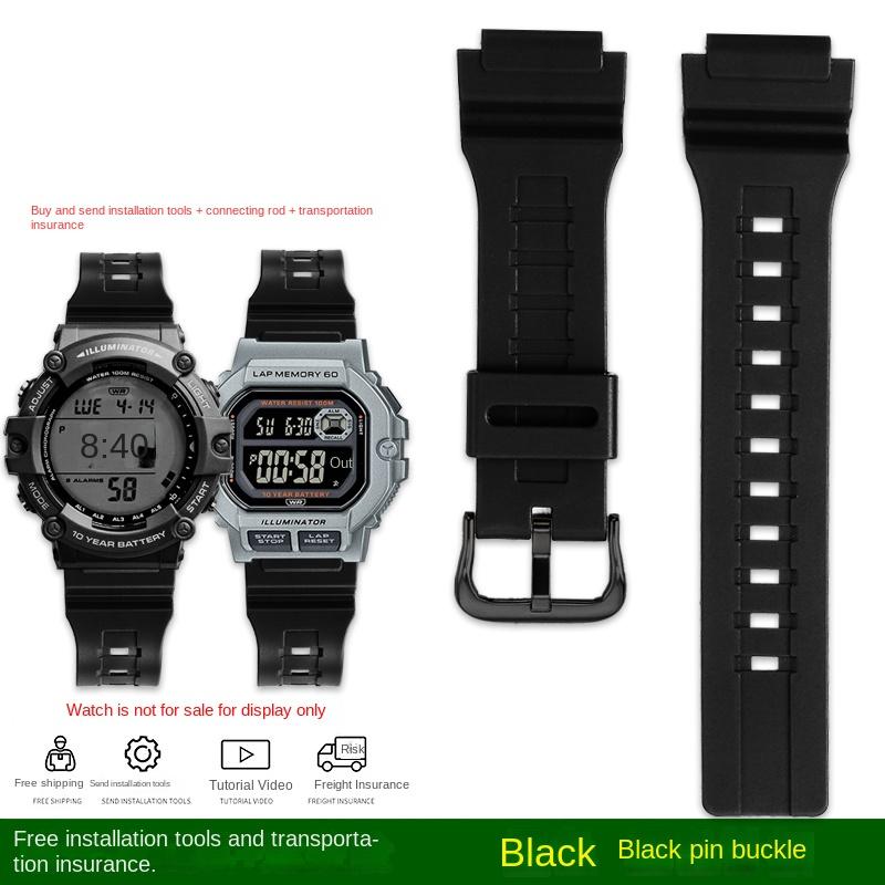 18-мм смоляной ремешок для часов Casio WS-1400H/1300/1500 W-737H AE1500 серии, водонепроницаемый силиконовый ремешок для часов, резиновый ремешок