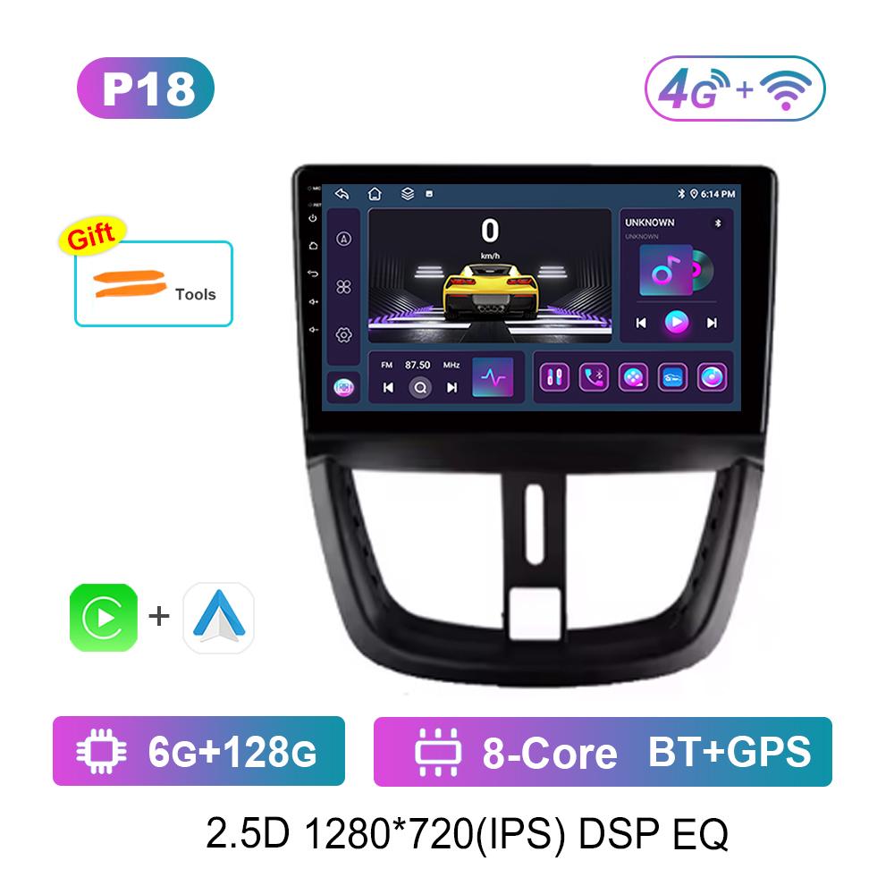 for Peugeot 207 CC 207CC 2006 - 2015 Android Intelligent System Car Radio Multimedia Player GPS Navigation BT 4G Carplay WiFi