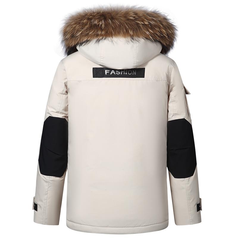 Real Fur Collar Winter White Duck Down Coats for Men Parkas Hooded Thick Warm Down Jackets Man Outerwears