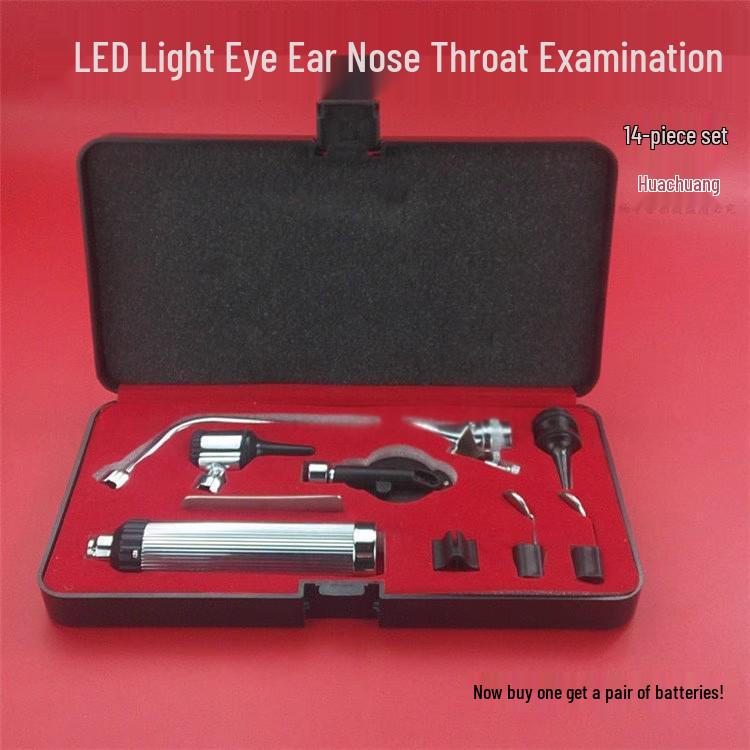 Набор для ЛОР-осмотра с белым светом: Отоскоп, Офтальмоскоп, Ларингоскоп, Офтальмоскоп для осмотра уха, носа, рта, глотки и стоматологического применения