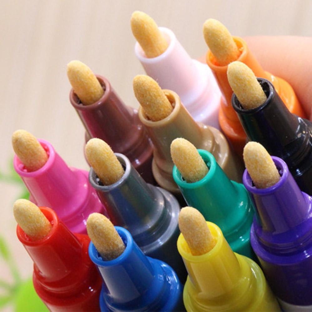 12 Colors Paint Marker Pen Fade-proof Car Tyre Tire Tread CD Metal Permanent Paint Marker Graffti Oily Macador Caneta Stationery