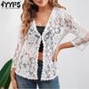 Women's Fashion Casual Summer Spring Solid Color Print 3/4 Sleeves V-Neck Blouses & Shirts