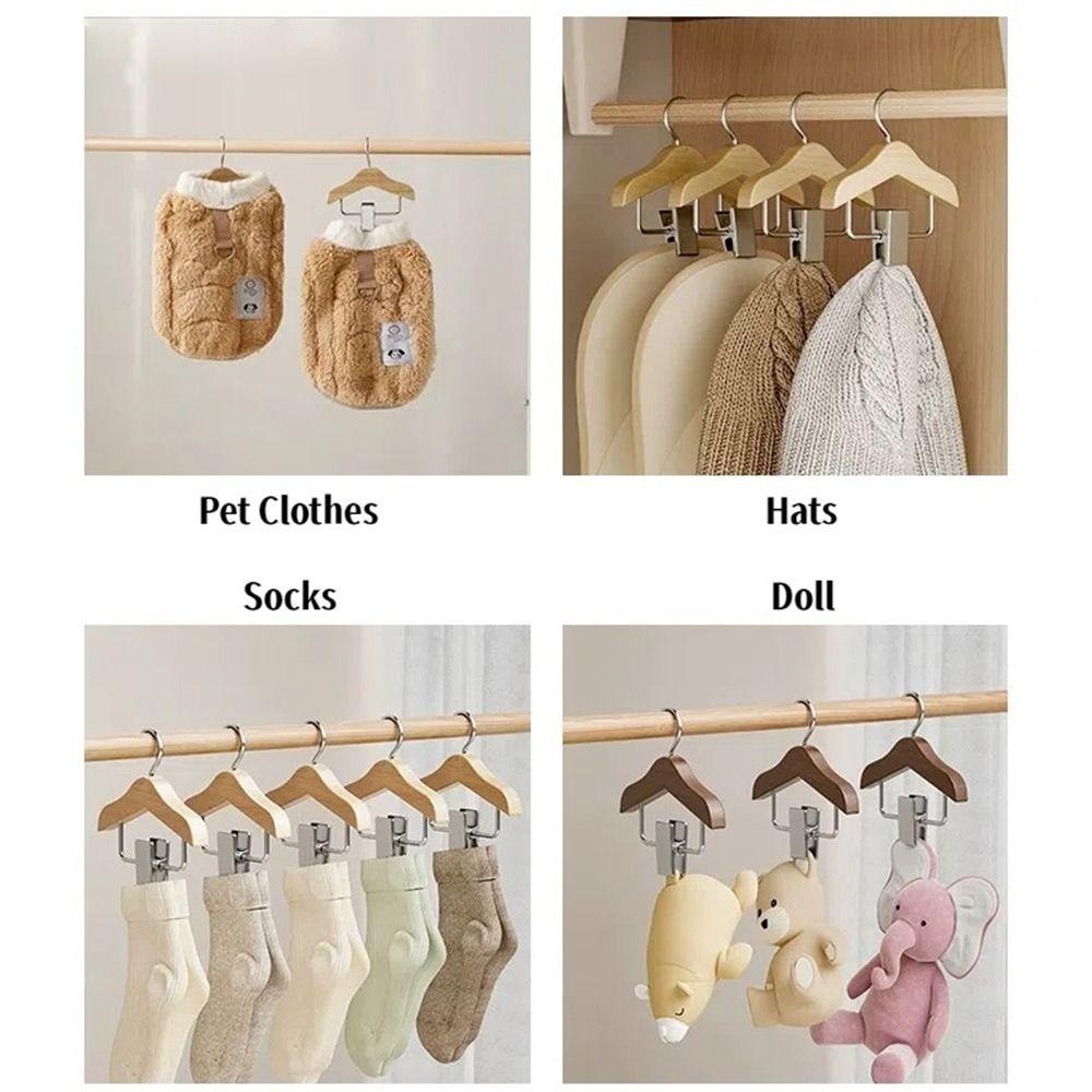 with Clip Kids Hanger Solid Wood Mini Hanger New Coat Hanging Rack