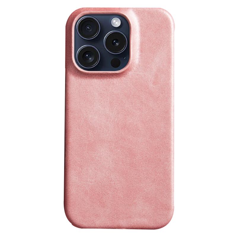 For iPhone 16 Pro Max Case Calf Texture PU Leather Coated PC Phone Cover