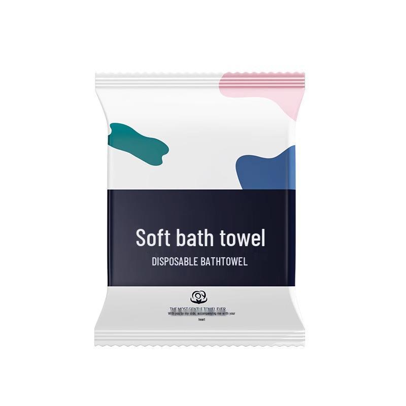 Утолщенное махровое очень большое одноразовое банное полотенце - Индивидуальная упаковка для путешествий и гостиничного использования