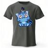New KPOP Blue Cat Pure Cotton Short Sleeve Summer MenWomen Fashion Daily Street Wear Large Comfortable Soft Casual Tshirt