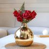 Metal Flower Vase for Home Dcor Living Room Office Wedding | Table Decorative Item for Festivals Birthday Golden Vase 1Pcs (Flower Not Included)