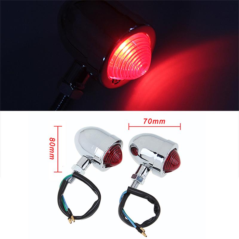Motorcycle Turn Signals Indicator Lights Amber Blinker 12V Signal Lamp Silver Universal Fit for Most Motorcycles