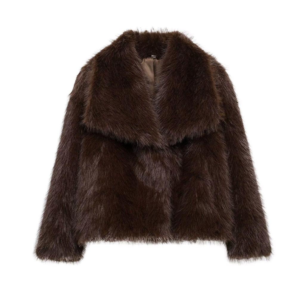 Trendy Women's Thick Lambswool Fur Winter Coat