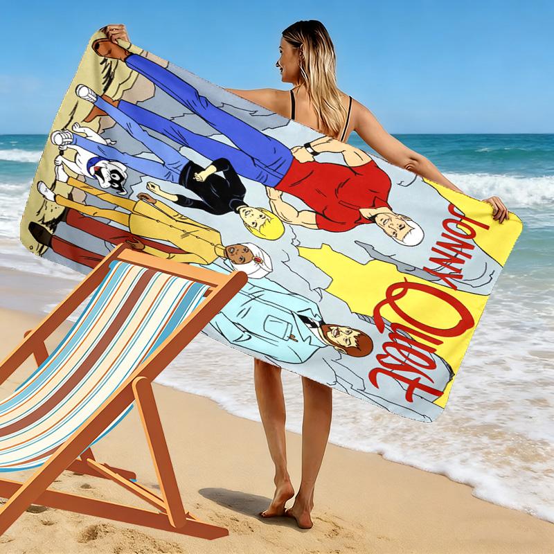 Johnny Quest Adventures 2D Flat Print Beach Towel, Large Soft Quick Dry Towel for Beach Camping SwimmingSSTJ0917364