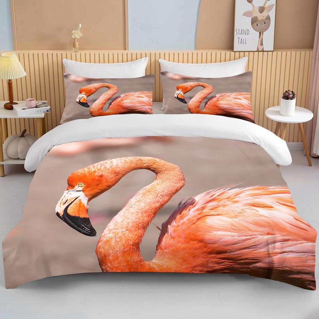 Фламинго мультяшный милый медведь каваи рождественский подарок двуспальная кровать размера кинг детское постельное белье микрофибра или полиэстер комплект пододеяльника