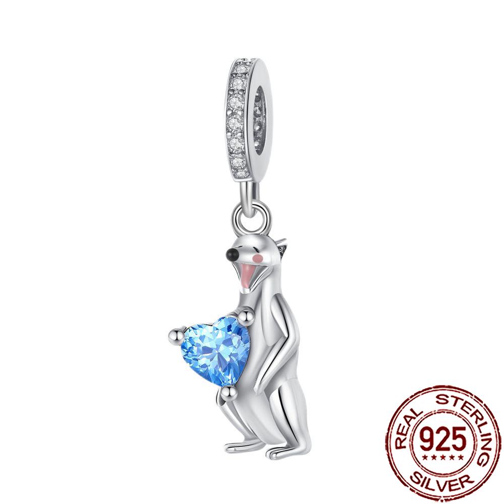 New Charms 925 Silver Cat Dog Flamingo Chameleon Axolotl Animal Beads Fit Bracelet Necklace Women DIY Jewelry