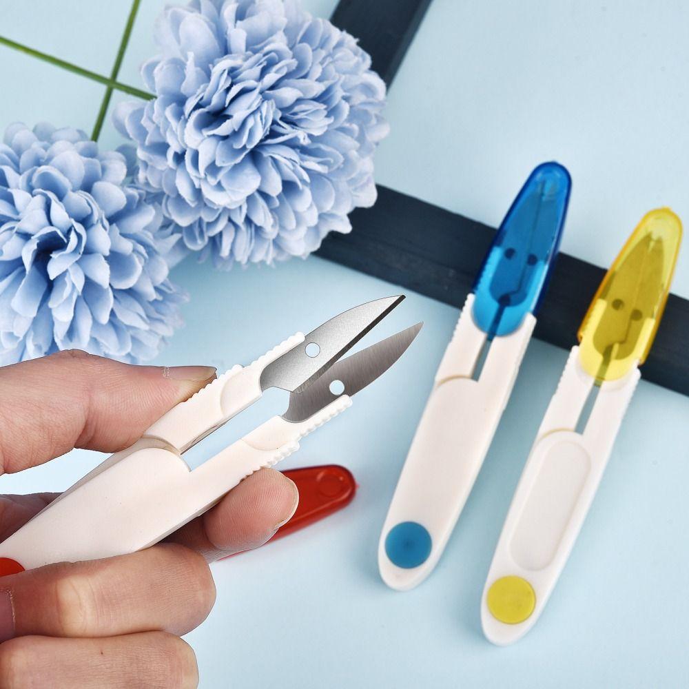 Transparent Tape Covers U-Shaped Small Scissors Trimming Thread Ends Burrs Tailors Scissors