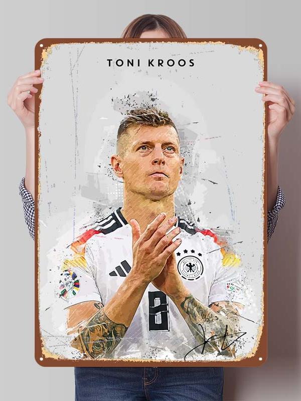 Плакаты Тони Крооса Футболист Знак Декор Игровой Комнаты На Заказ Металлические Жестяные Таблички для Украшения Стен Комнаты Декор Ванной Комнаты