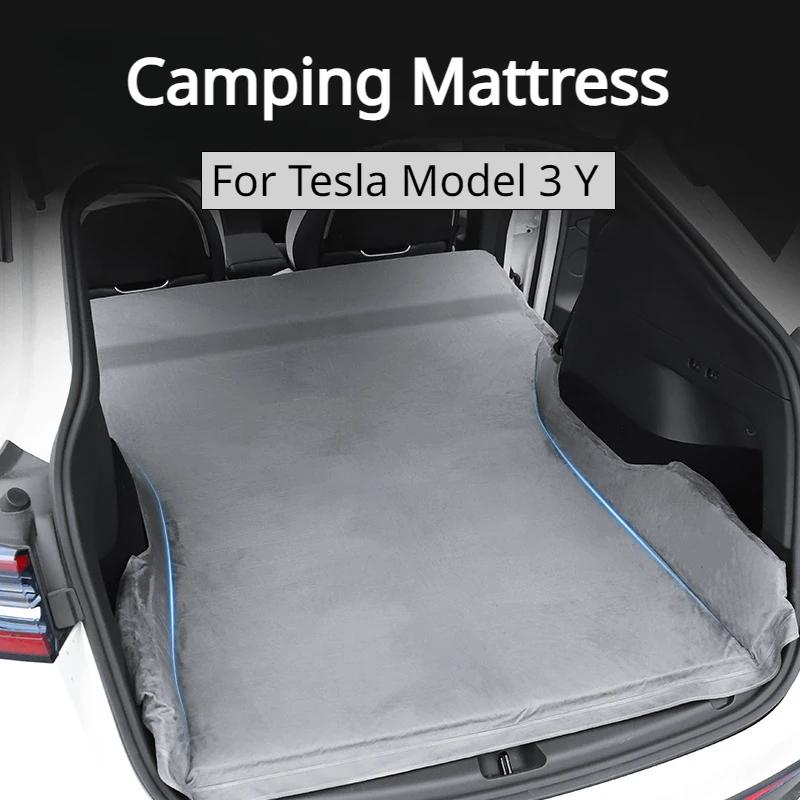 Для Tesla Model 3 Y 2017-2024 высококачественный матрас для кемпинга на открытом воздухе портативный замшевый хлопковый материал с эффектом памяти для багажника автомобиля дорожная кровать