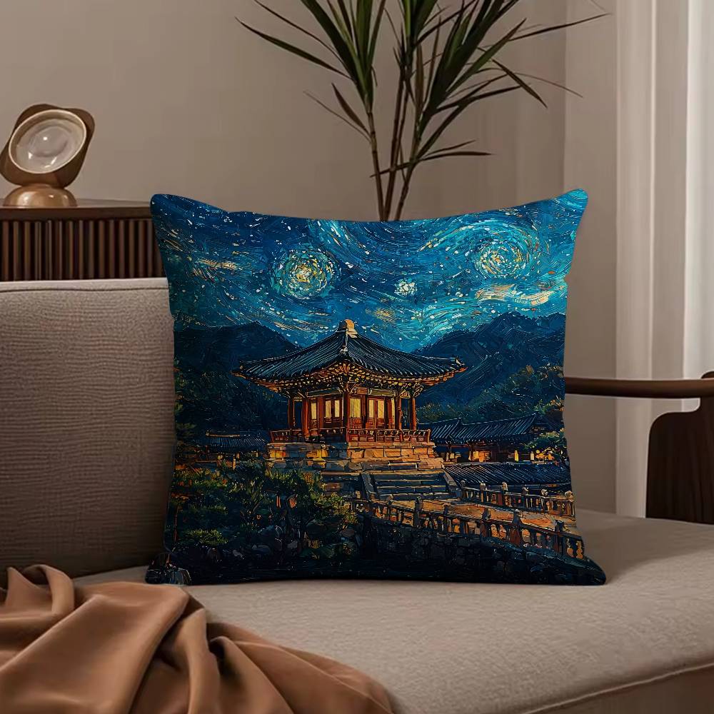 ART Корея Храм Фогуо Наволочка Противопылевой клещ Наволочка Невидимая молния Шелковистый короткий плюш Чехол для подушки дивана