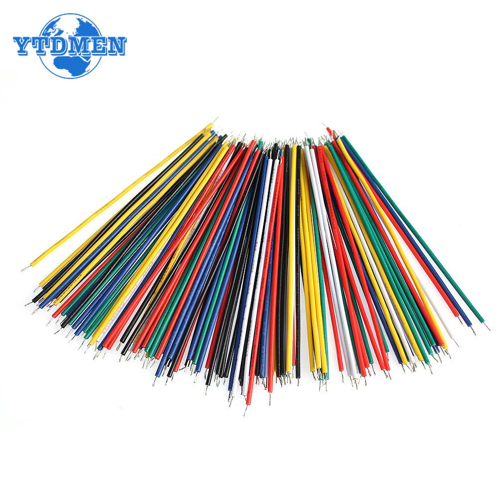 120 шт. 24AWG Перемычка 26AWG Луженый провод 6 цветов 8 см Набор для DIY электроники, для кабелей для печатных плат и макетных плат Высокое качество