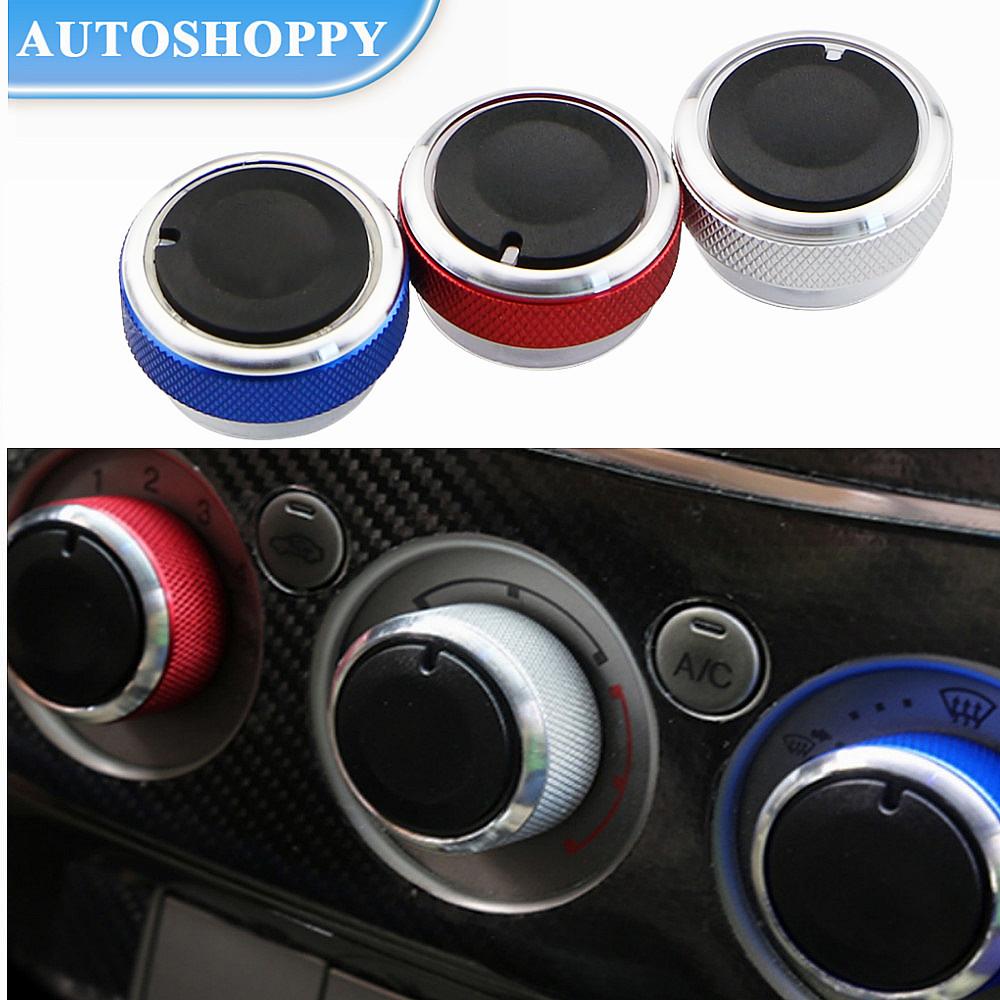 3pcs Per Set Aluminum Alloy Car Styling Air Conditioning Knob AC Knob Heat Control Switch Button Knob For Ford Focus MK2 MK3