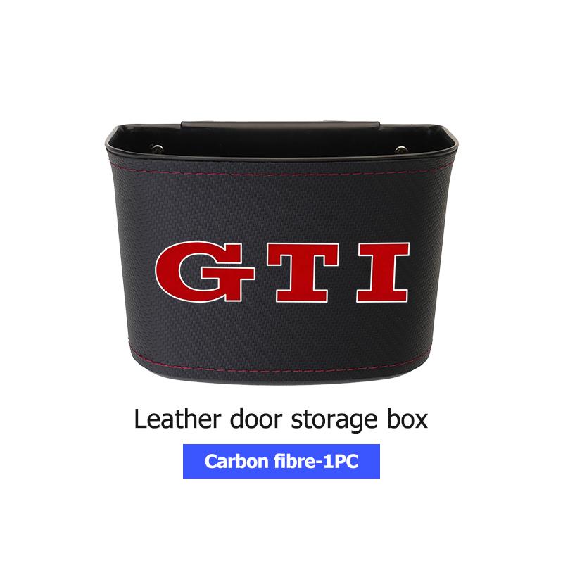 HIJK1 Emblems Leather Car Door Storage Box Phone Pocket Hanging Organizer For Volkswagen VW Passat B5 B5.5 2000- 2007 2008 2009 2010 T