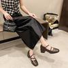 [Youshilai] Retro Square Head with Single Shoes for Women's Spring 2025 New High-end Shallow Mouth Mary Jane Shoes