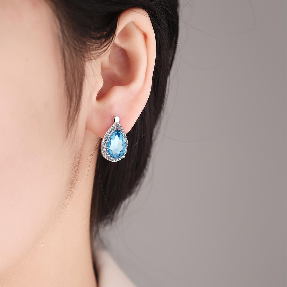 Цирконовая пряжка для ушей Модная трансграничная пряжка для ушей с каплями воды Цирконовая бижутерия для ушей